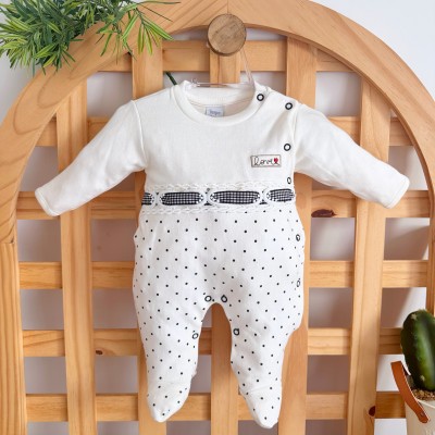  Macacão Trape Zape- Love off com poa preto